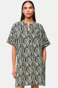 Зеленое/ платье с изображением тигра в шахматную клетку для миниатюрных размеров Whistles, зеленый