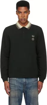 Зеленое поло Fred Perry Edition с длинным рукавом и двусторонней отделкой Craig Green