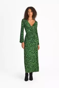 Зеленое трикотажное платье и декоративным кольцом Ro&Zo, зеленый