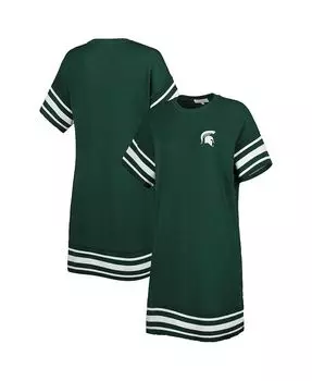 Зеленое женское платье-футболка с каскадом Michigan State Spartans Touch, зеленый