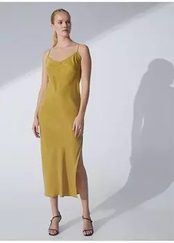 Зеленое женское приталенное платье с V-образным вырезом RUBENS Pierre Cardin, зеленый