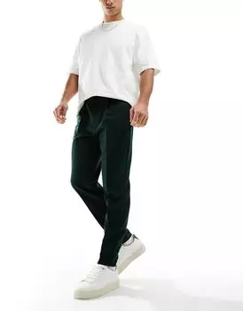 Зеленые элегантные зауженные брюки ASOS DESIGN