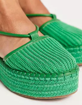 Зеленые эспадрильи на платформе ASOS DESIGN Wide Fit Juggle