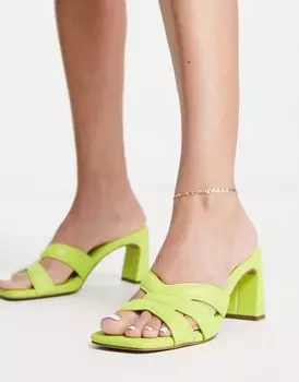 Зеленые босоножки на каблуке средней высоты ASOS Hatley