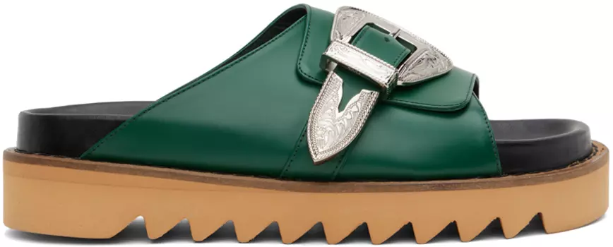 Зеленые босоножки с пряжками Toga Virilis