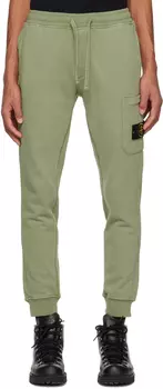 Зеленые брюки для отдыха с кулиской Stone Island