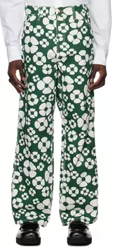 Зеленые брюки до колена Carhartt WIP Edition Marni