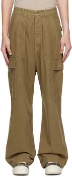 Зеленые брюки-карго с четырьмя карманами, светлые Rick Owens DRKSHDW