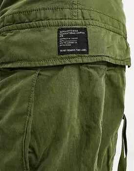 Зеленые брюки карго с низкой посадкой Superdry Vintage