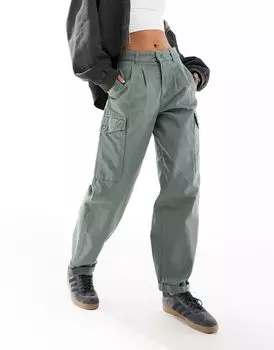 Зеленые брюки-карго свободного кроя Carhartt WIP Collins