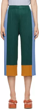 Зеленые брюки-комбинезон Pleats Please Issey Miyake