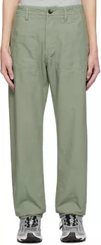 Зеленые брюки, окрашенные в готовую одежду Stone Island