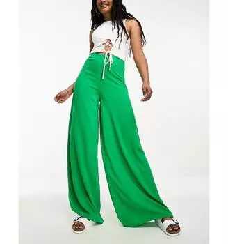 Зеленые брюки палаццо ASOS DESIGN