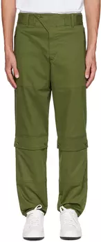 Зеленые брюки с карманами и клапанами Moschino