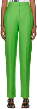 Зеленые брюки-сигареты Alexander McQueen