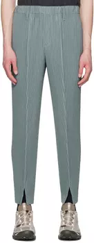 Зеленые брюки со складками по индивидуальному заказу (2 шт.) HOMME PLISSe ISSEY MIYAKE