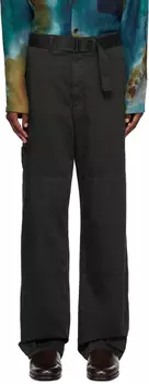 Зеленые брюки со вставками Midnight LEMAIRE