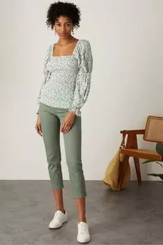 Зеленые джинсовые брюки Safaia короткого кроя Monsoon, зеленый