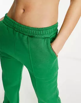 Зеленые джоггеры со вставками и кнопками Threadbare Maddy