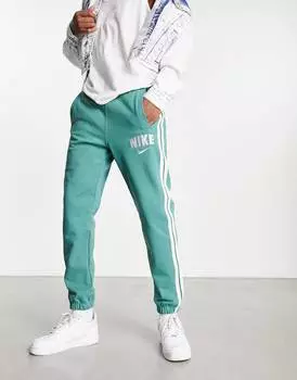 Зеленые флисовые джоггеры Nike Retro