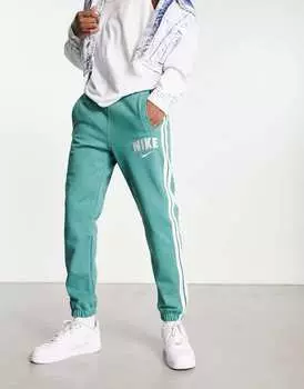 Зеленые флисовые джоггеры Nike Retro