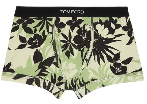 Зеленые и черные боксеры с цветочным принтом TOM FORD
