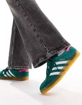 Зеленые и розовые кроссовки adidas Originals Gazelle Indoor