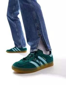 Зеленые и синие кроссовки adidas Originals Gazelle Indoor с резиновой подошвой