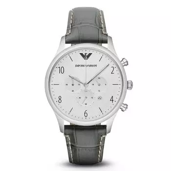 Зеленые кожаные часы Armani