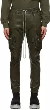 Зеленые кожаные штаны мастодонта Rick Owens