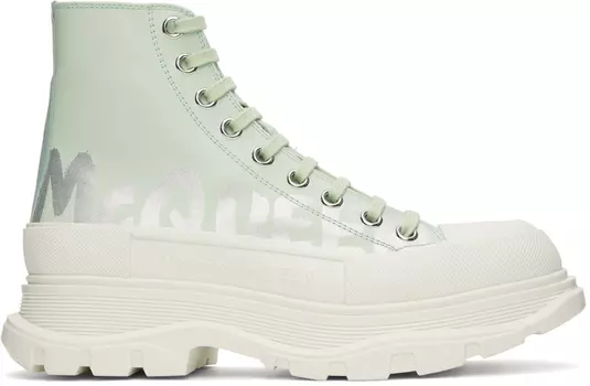 Зеленые кроссовки Graffiti Tread Slick Alexander McQueen
