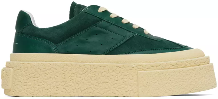 Зеленые кроссовки на платформе MM6 Maison Margiela
