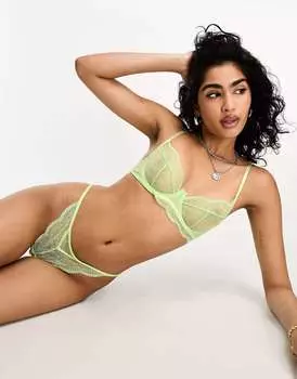 Зеленые кружевные стринги Hunkemoller Isabelle