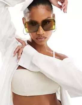 Зеленые квадратные солнцезащитные очки в стиле 70-х South Beach в стиле 70-х годов