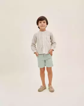 Зеленые льняные шорты-бермуды для мальчиков Dadati, зеленый