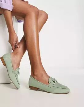 Зеленые лоферы с цепочкой ASOS Modern