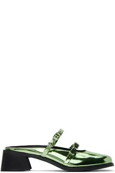 Зеленые металлические мюли Andie Justine Clenquet