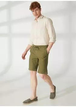 Зеленые мужские шорты-бермуды узкого кроя с нормальной талией A261OSLOPHILIPB AT.P.CO, зеленый