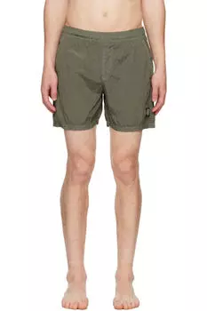 Зеленые нейлоновые металлические шорты для плавания ECONYL Stone Island