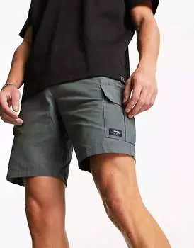 Зеленые нейлоновые шорты карго New Look