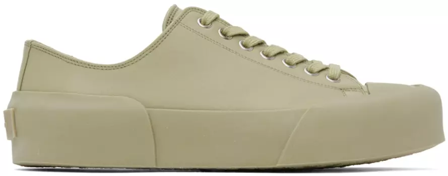 Зеленые низкие кеды Jil Sander