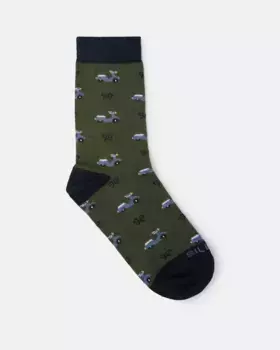 Зеленые носки для мальчика с микропринтом Silbon