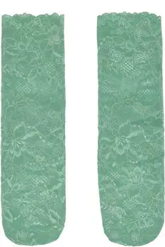 Зеленые носки с цветочным кружевом UNDERCOVER