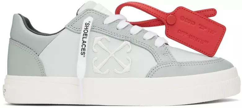 Зеленые новые низкие кроссовки из вулканизированной телячьей кожи Off-White