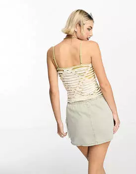 Зеленые растрепанные майки Reclaimed Vintage 90s