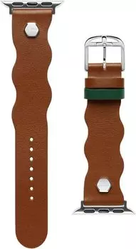 Зеленые шестиугольные булавки Keeper из волнистой кожи с логотипом 38/40 Ted Baker, цвет Tan