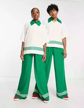 Зеленые широкие брюки унисекс унисекс adidas Originals 'adicolor 70s