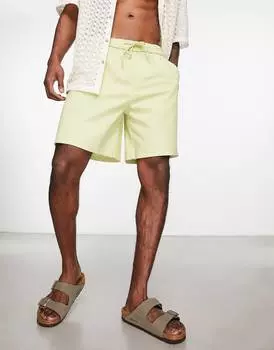Зеленые широкие шорты стандартной длины ASOS DESIGN
