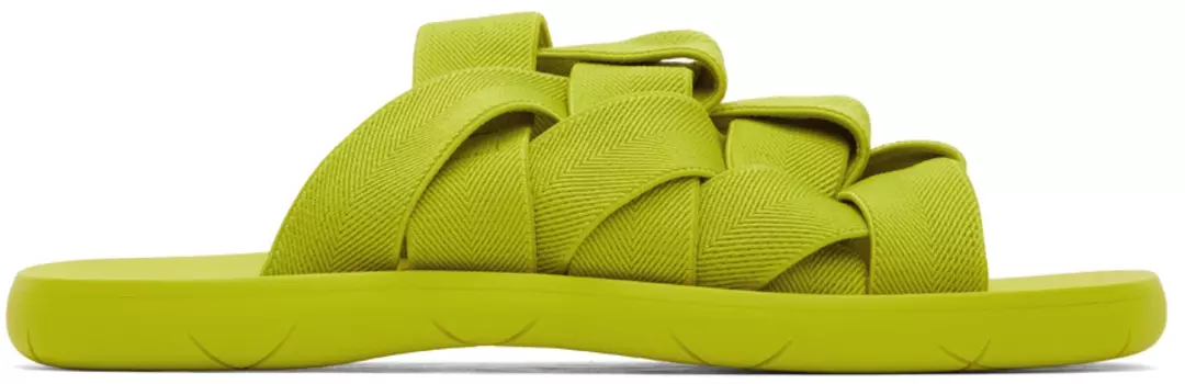 Зеленые шлепанцы Intrecciato Bottega Veneta