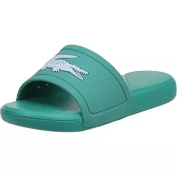 Зеленые шлепанцы с логотипом Lacoste, зеленый